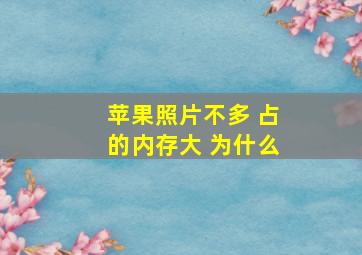 苹果照片不多 占的内存大 为什么